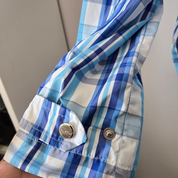 RALPH LAUREN- L-RL Active Blue and White Plaid Windbreaker Jacket. Size Large - Picture 9 of 16